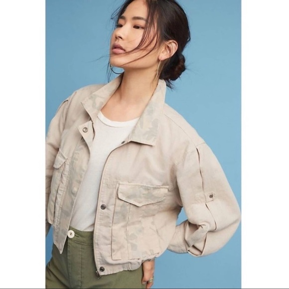 Anthropologie Jackets & Blazers - Anthropologie Hei Hei Khaki Camouflage Bomber Jacket M